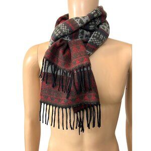 Softer Than Cashmere D & Y Men’s Scarf Fringed  Casual Preppy Red Grey Blue